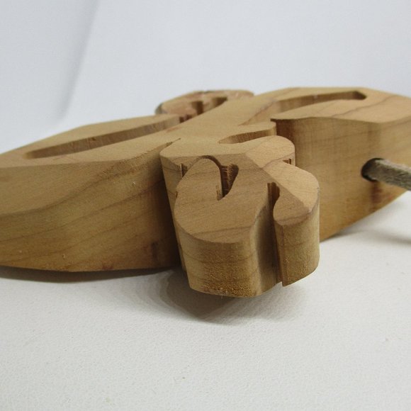 LARGE Handmade Wood JESUS CRUCIFIX Suede Leather Necklace Hand Carved Wood Jesus - Picture 6 of 9